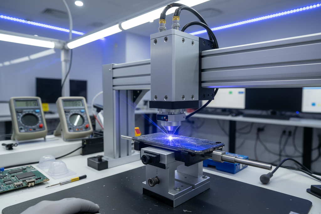 MAQUINA LASER REPARANDO IPHONE BACK GLASS
